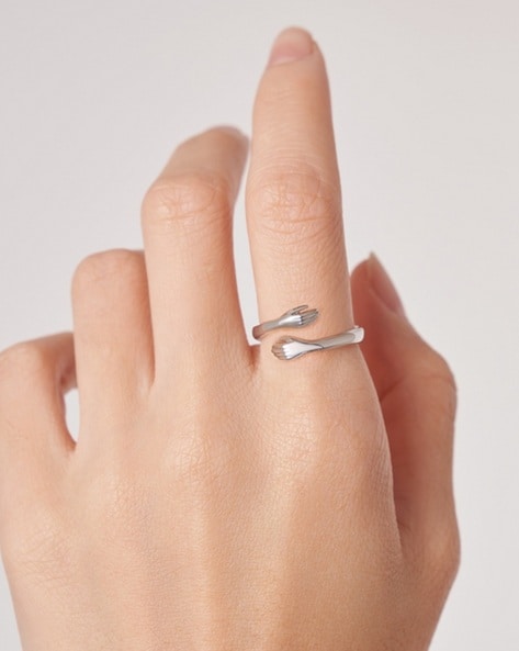 Silver Adjustable Hug Ring