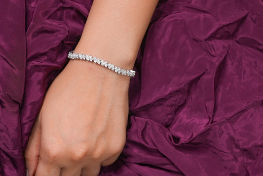 Silver Marquise Tennis Bracelet