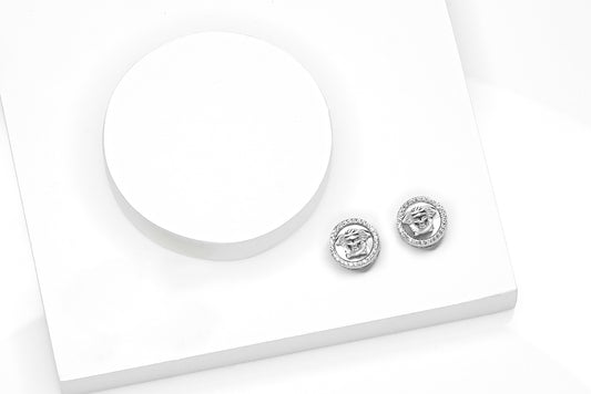 Silver Branded Opulence Studs