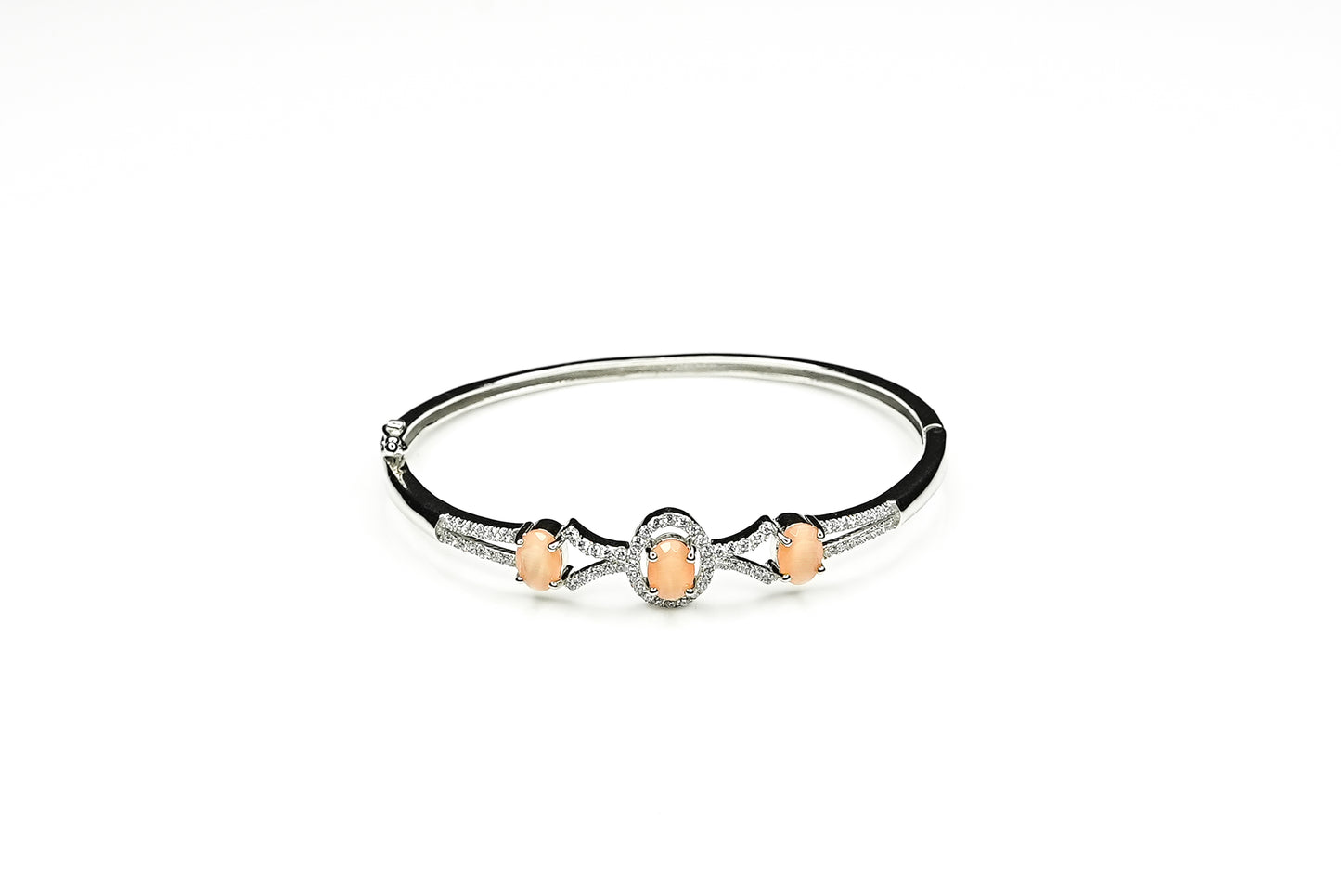 Silver Orange Zircon Bracelet