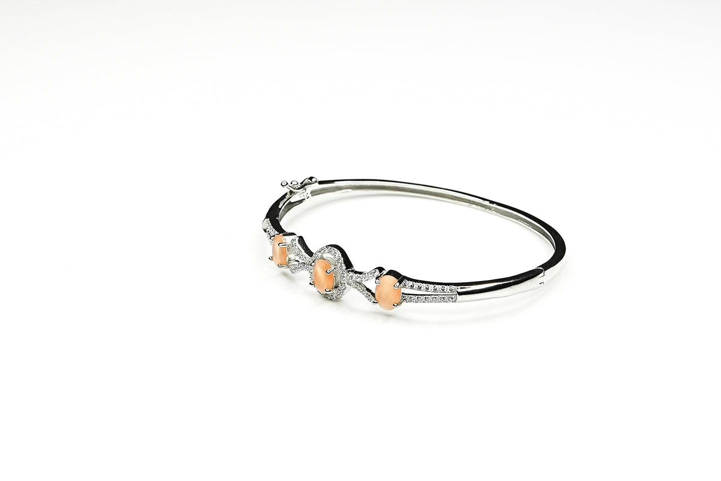 Silver Orange Zircon Bracelet