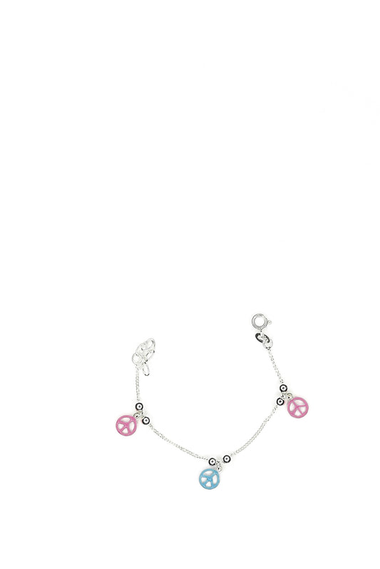 Silver Peace Kids Bracelet