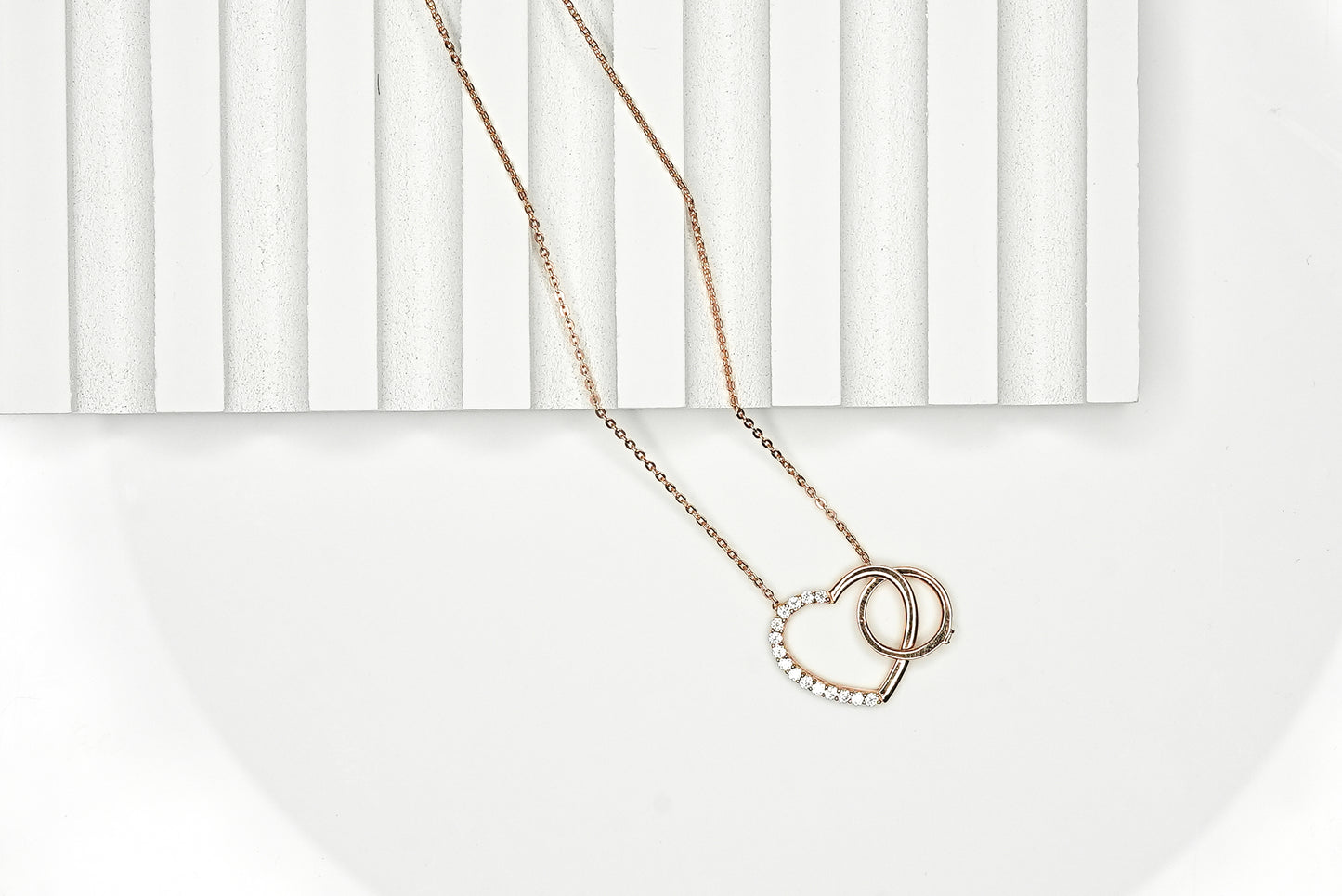 Rose Gold Forever Together Ring & Heart Pendant