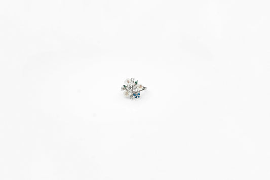 Silver Fluttering Bloom Ring