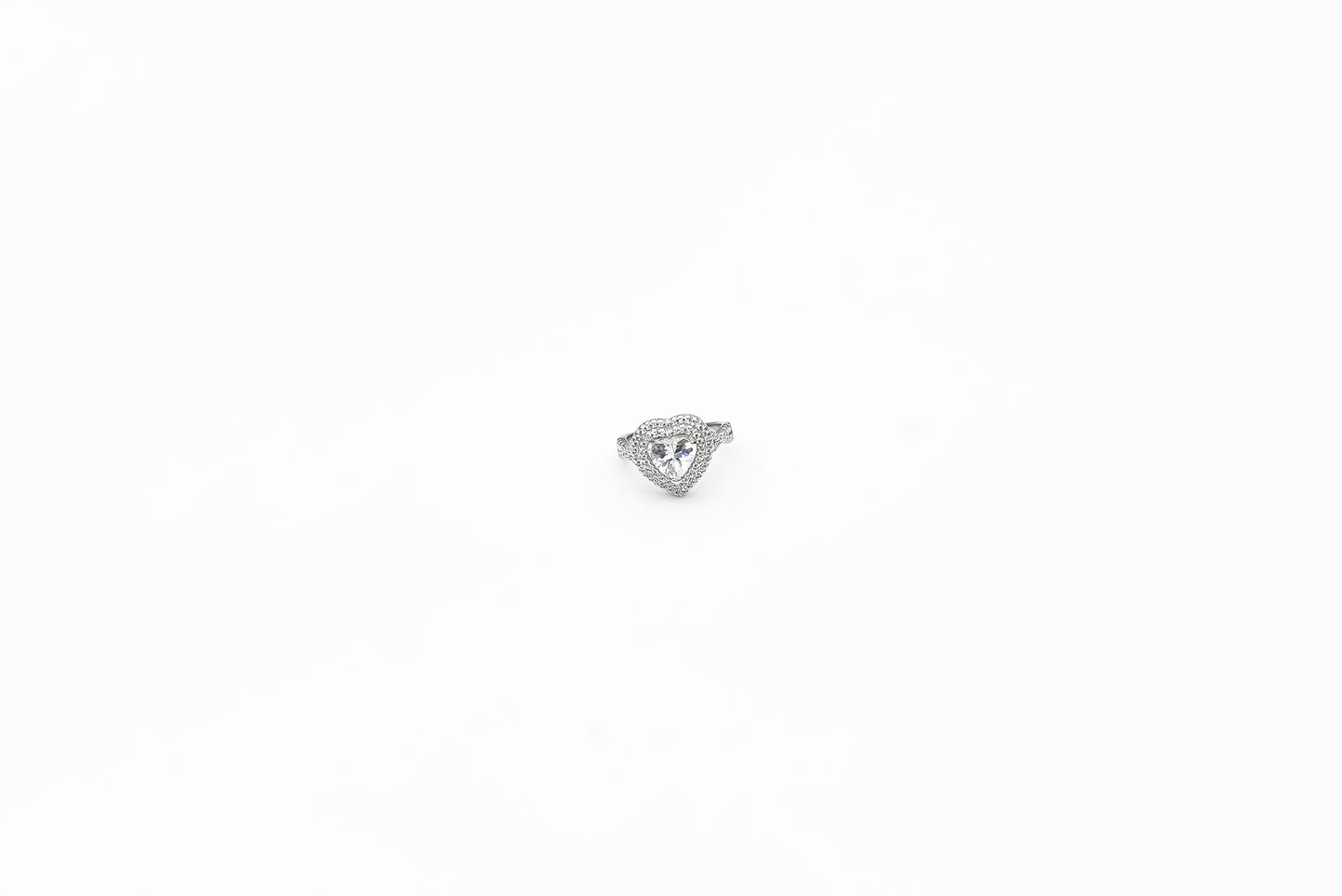 Silver Heartfelt Embrace Solitaire Ring