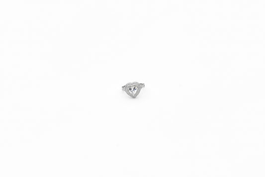 Silver Heartfelt Embrace Solitaire Ring