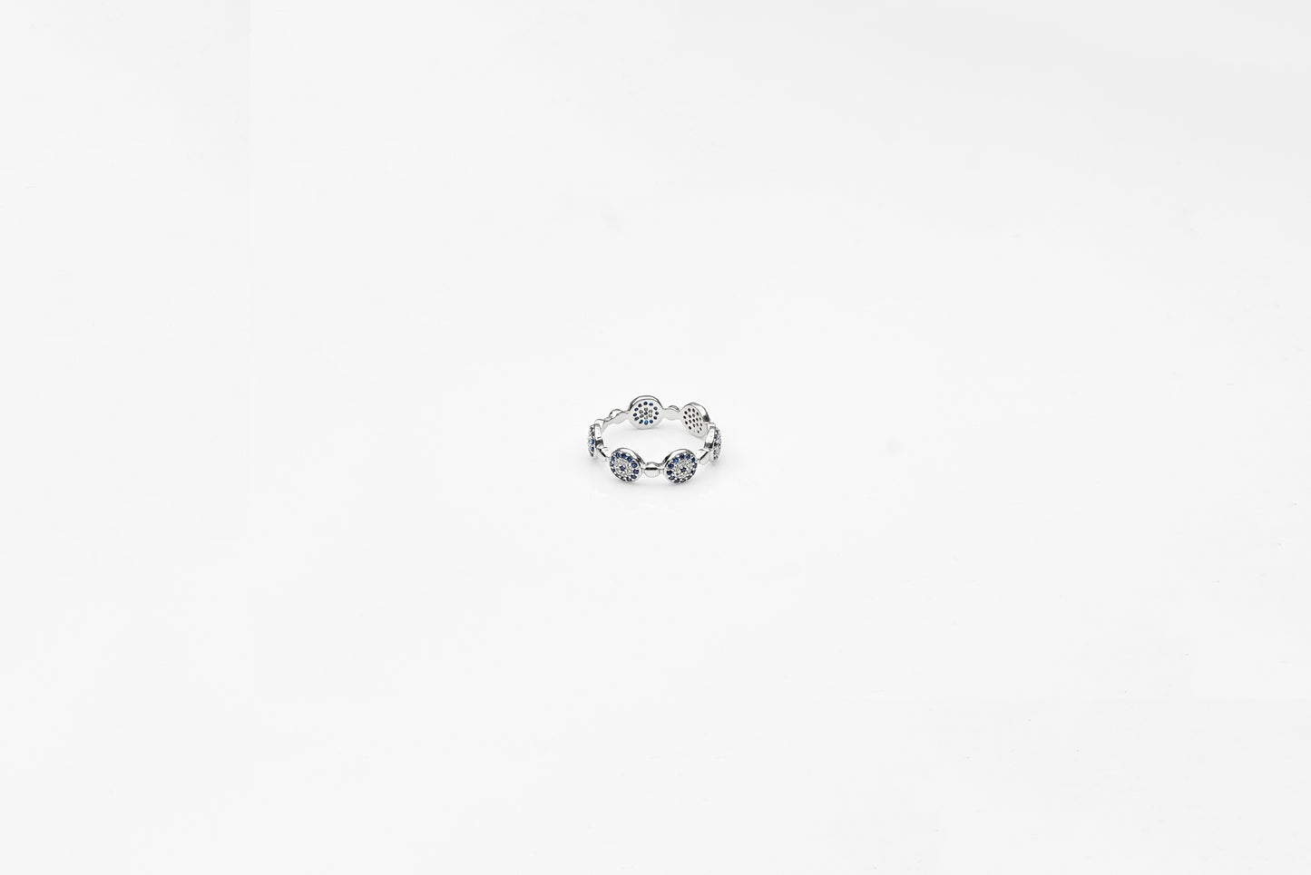 Silver Blue Orbit Ring