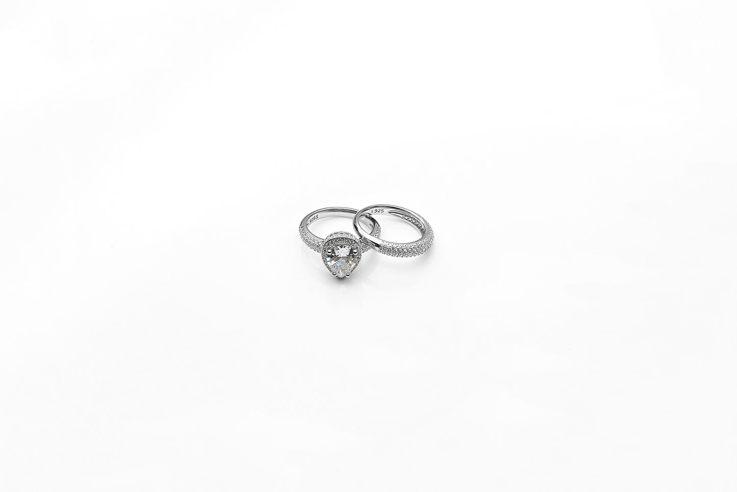 Silver Solitaire Harmony Duo Ring