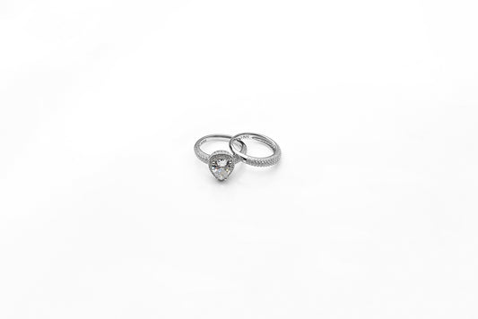 Silver Solitaire Harmony Duo Ring