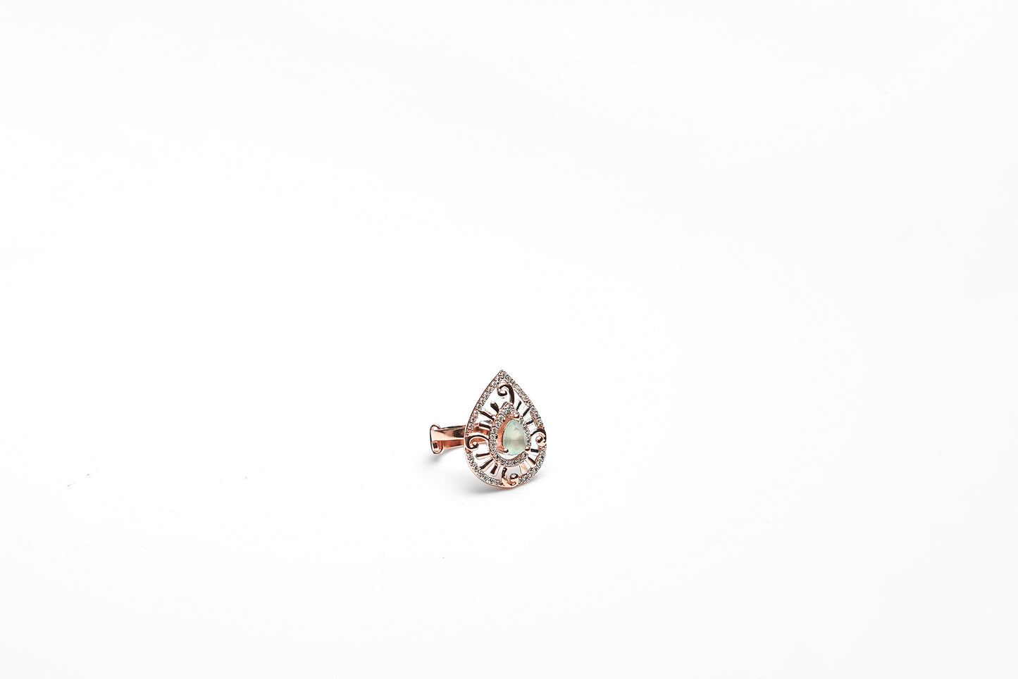 Rose Gold Adjustable Dewdrop Ring