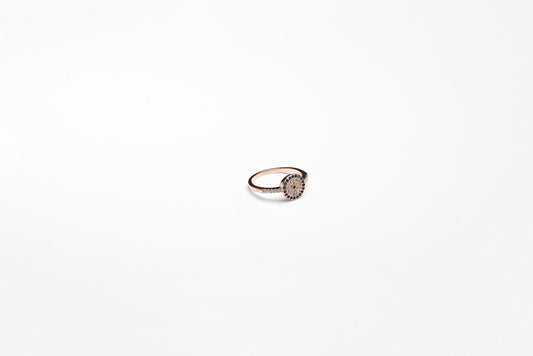 Rose Gold CZ Round Evil Eye Ring