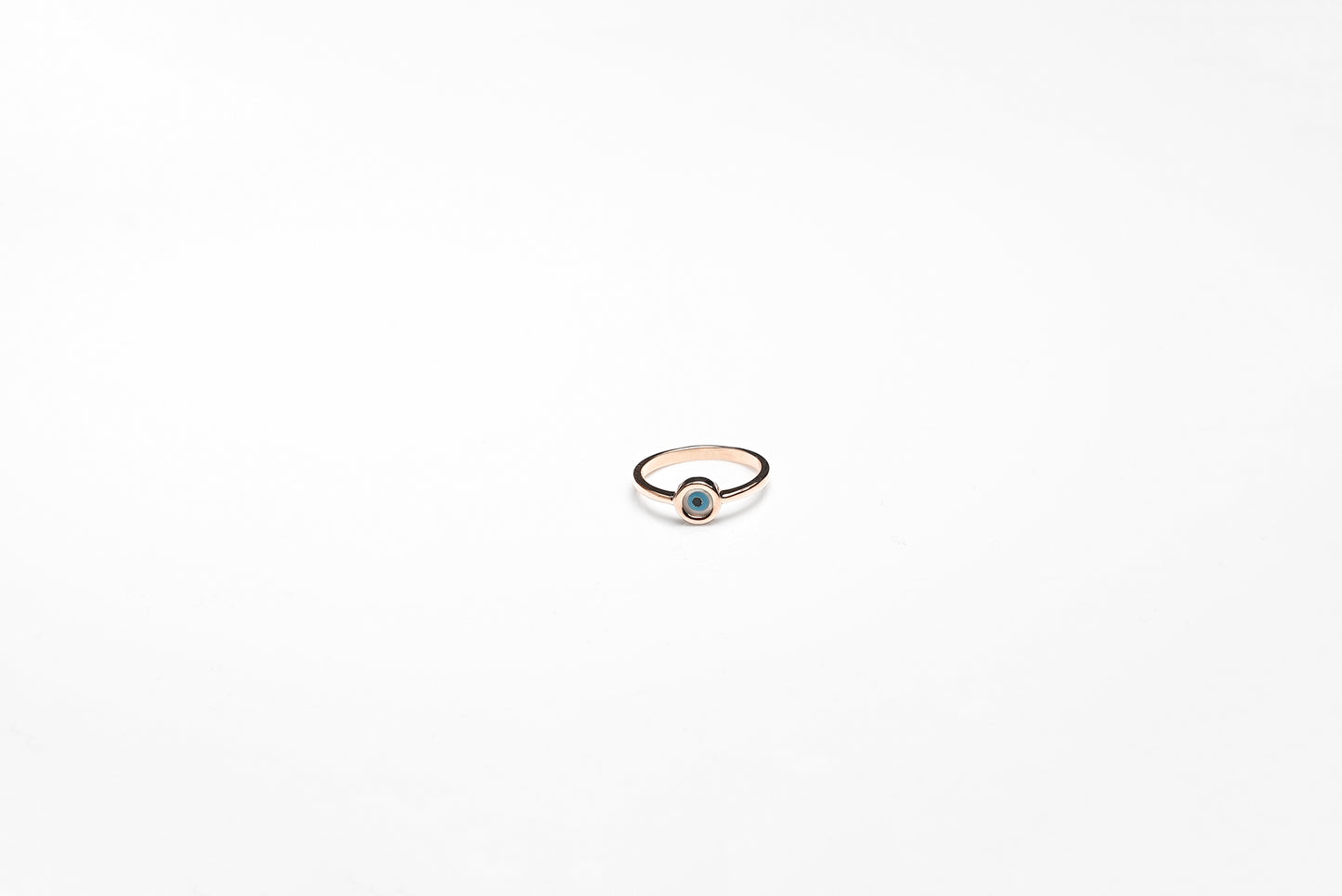 Rose Gold Round Evil Eye Ring