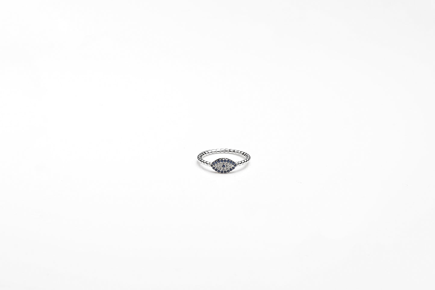 Silver Evil Eye Dot Ring