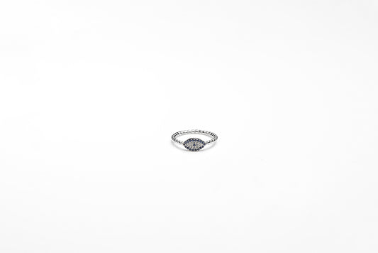 Silver Evil Eye Dot Ring