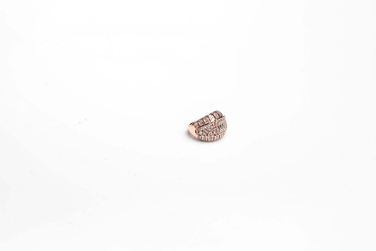 Rose Gold CZ Contemporary Ring