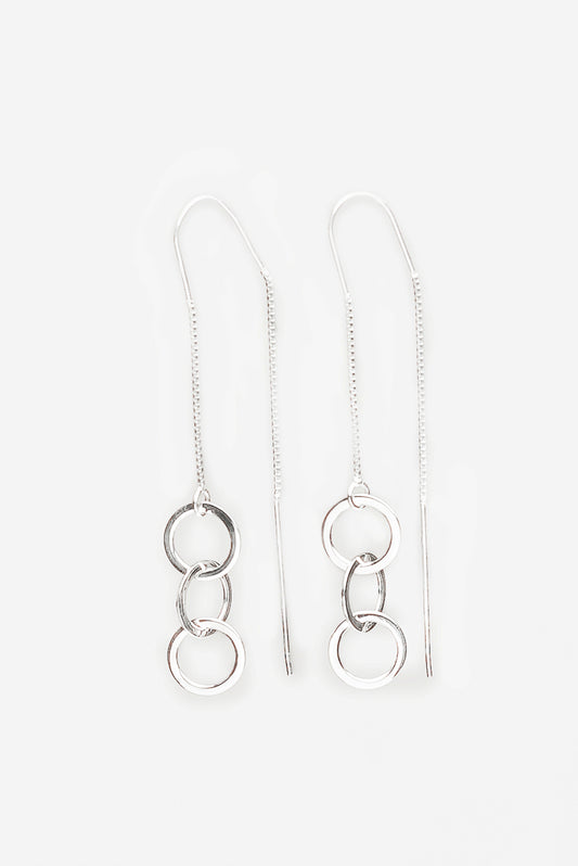 Silver Tri-Link Earrings