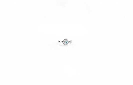 Silver Evil Eye Adjustable Ring