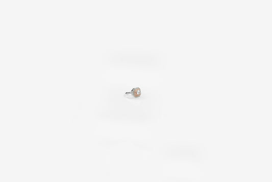 Silver RoseGold Hexa Zircon Ring