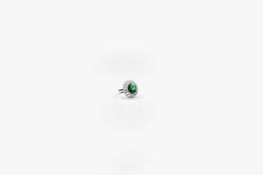 Silver Emerald Majesty Ring