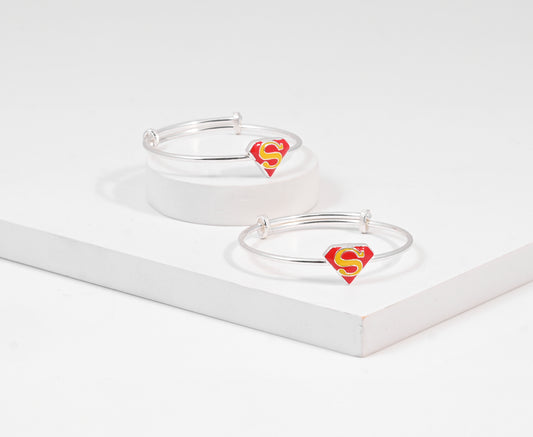 Silver Superman Kids Adjustable Bracelet