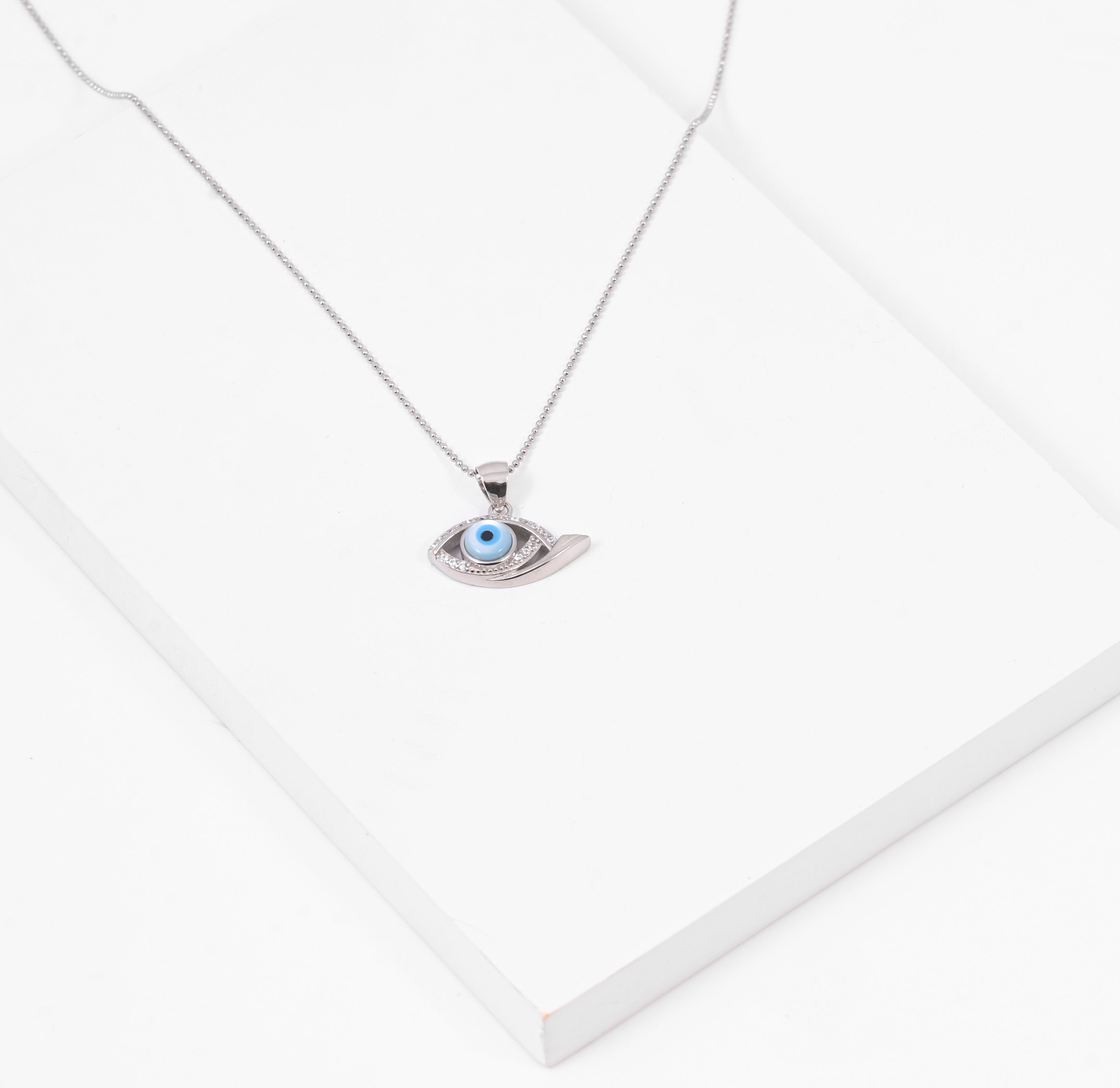 Sterling silver sale evil eye pendant